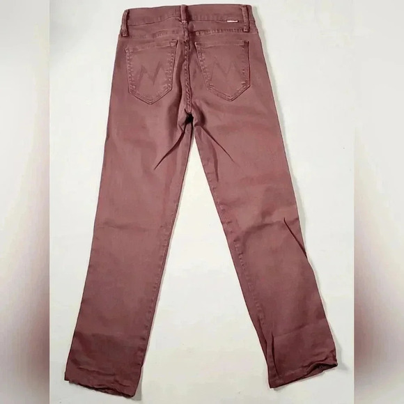 Mother Rascal  Cuff Pop Jeans Stretchy Denim Wild Orchid Sz 24 Mid Rise - Picture 2 of 12